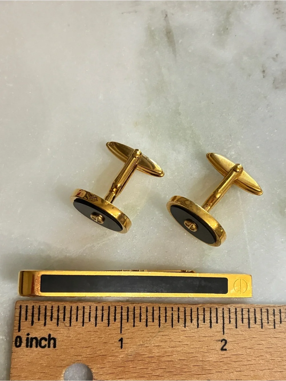 Dunhill Cuff Links + Tie Clip Set